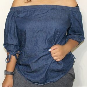 Jean off the shoulder top